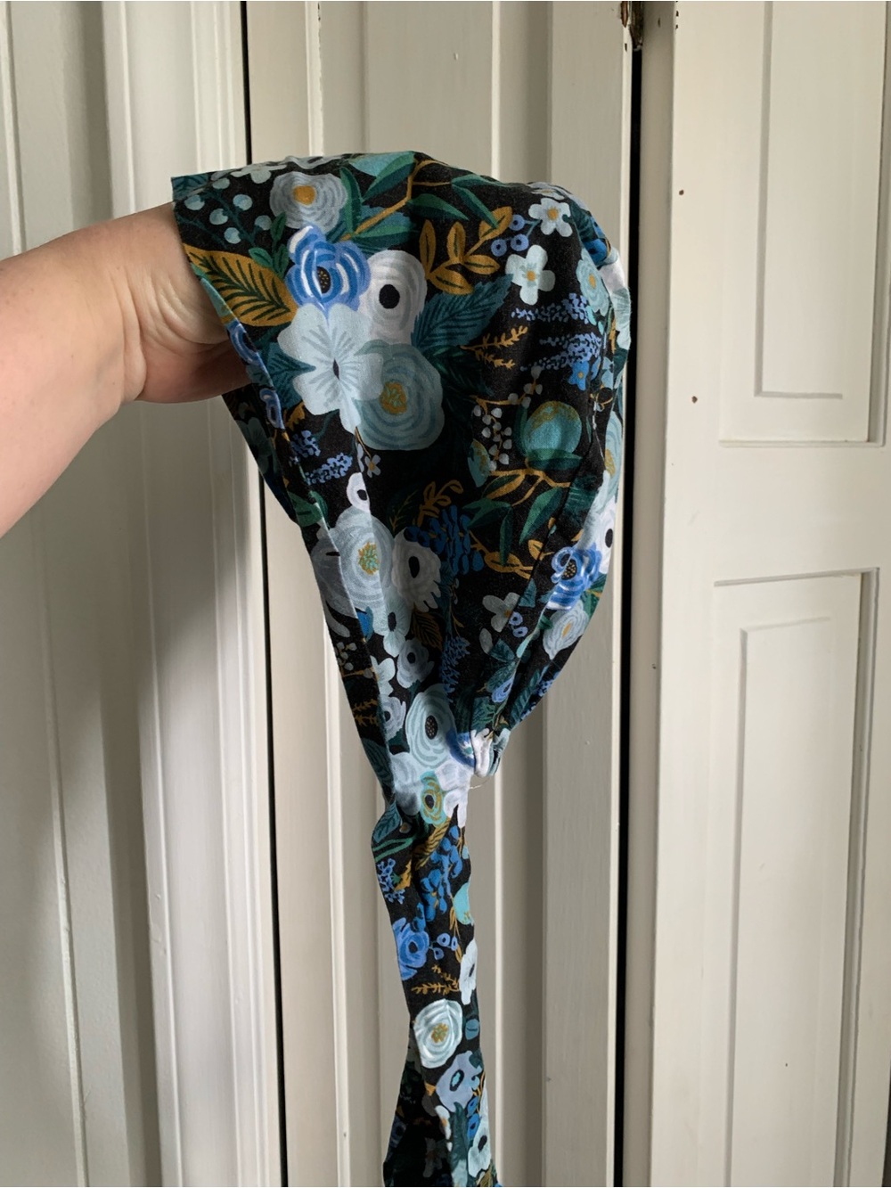 Women’s Green Floral Scrub Cap in Rifle Paper Co. Fabric by Custom Caps Co.